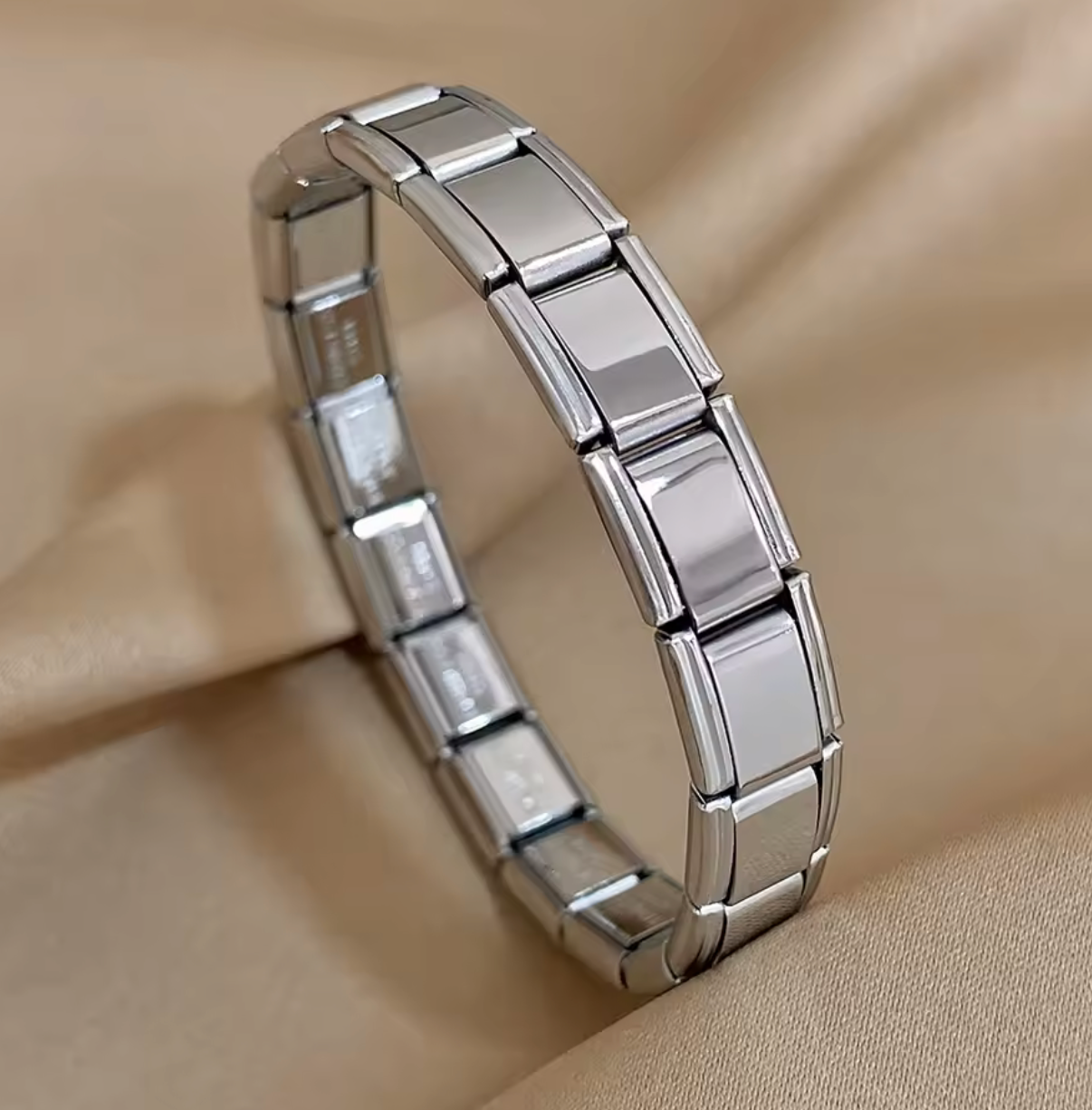 Vintage Gold Square Stainless Steel Elastic Bangle