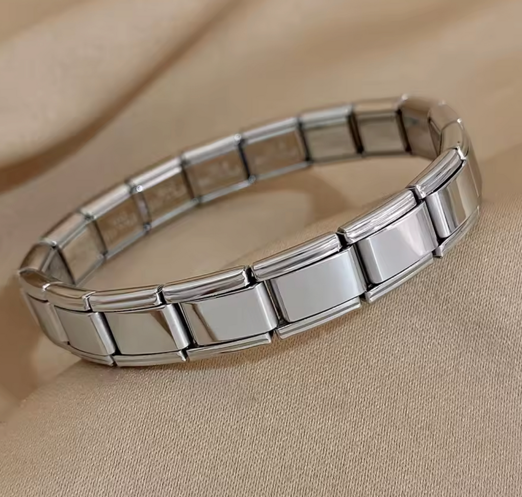 Vintage Gold Square Stainless Steel Elastic Bangle