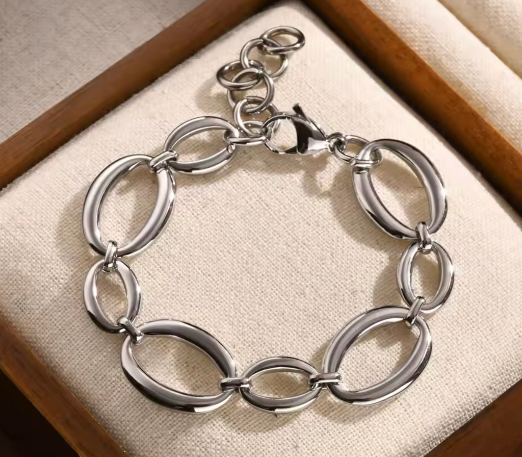Stainless Steel Oval Handmade Chain Bracelet