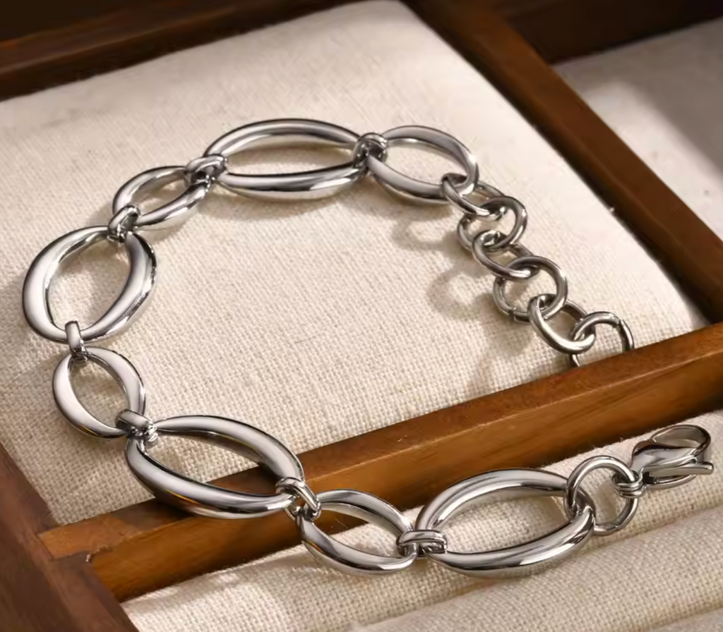 Stainless Steel Oval Handmade Chain Bracelet