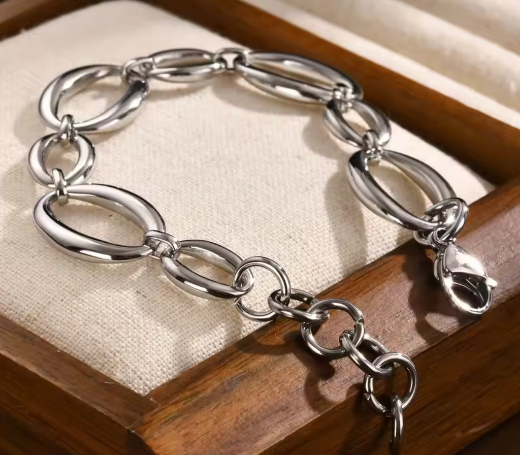 Stainless Steel Oval Handmade Chain Bracelet