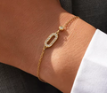 18K Gold Plated Zircon Stainless Steel Bracelet