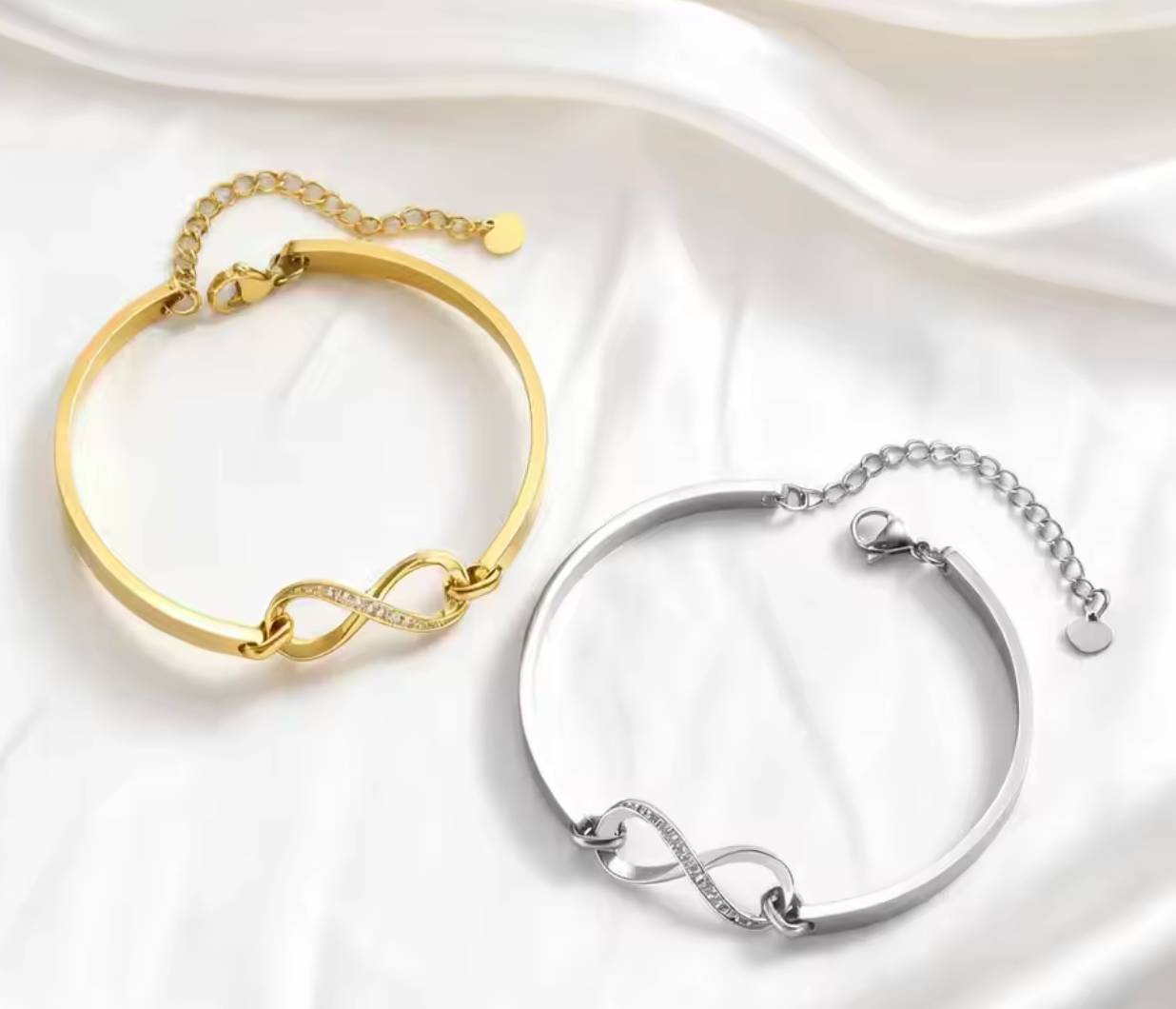 Zircon Infinity Love Stainless Steel Bracelet