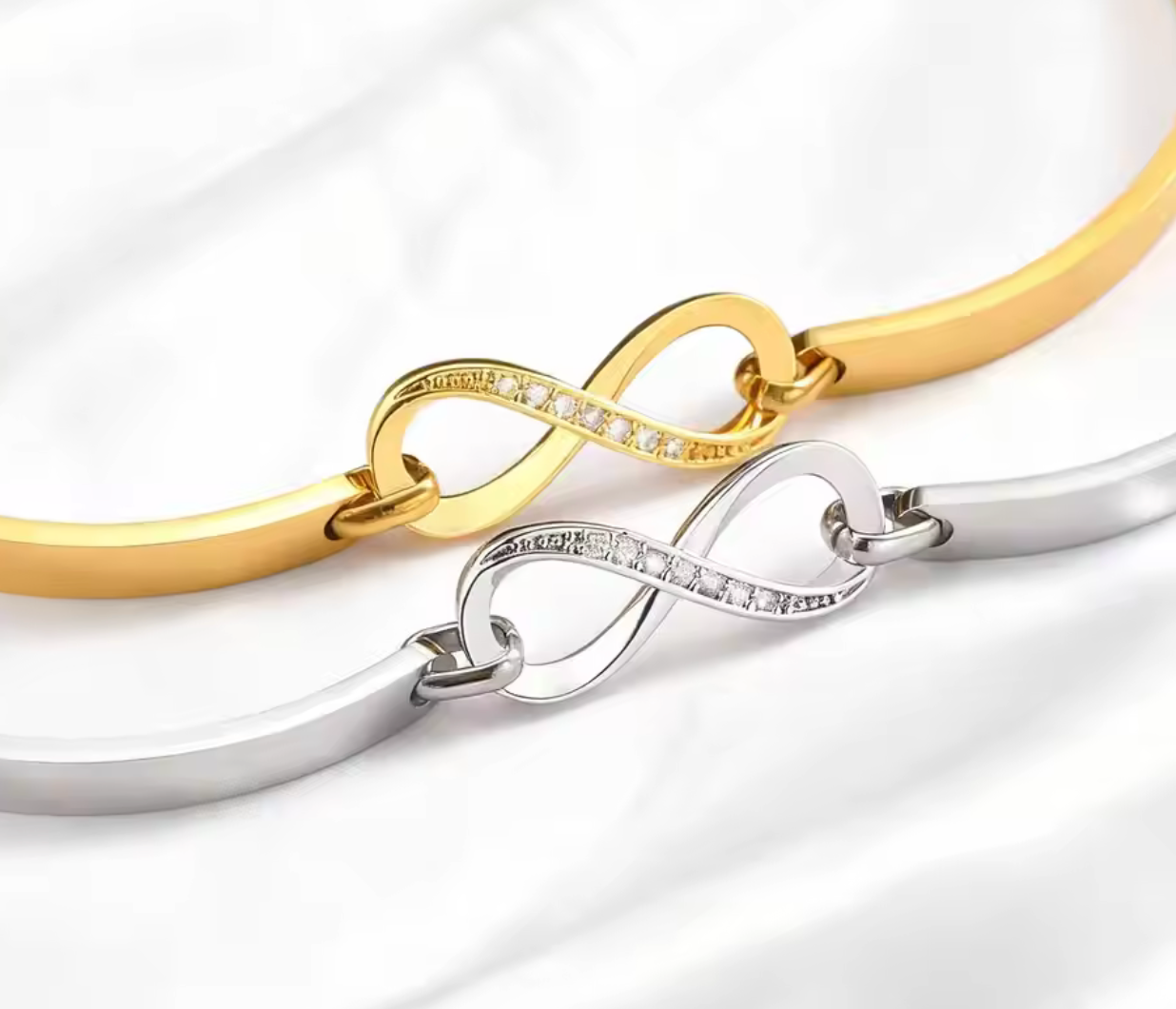 Zircon Infinity Love Stainless Steel Bracelet