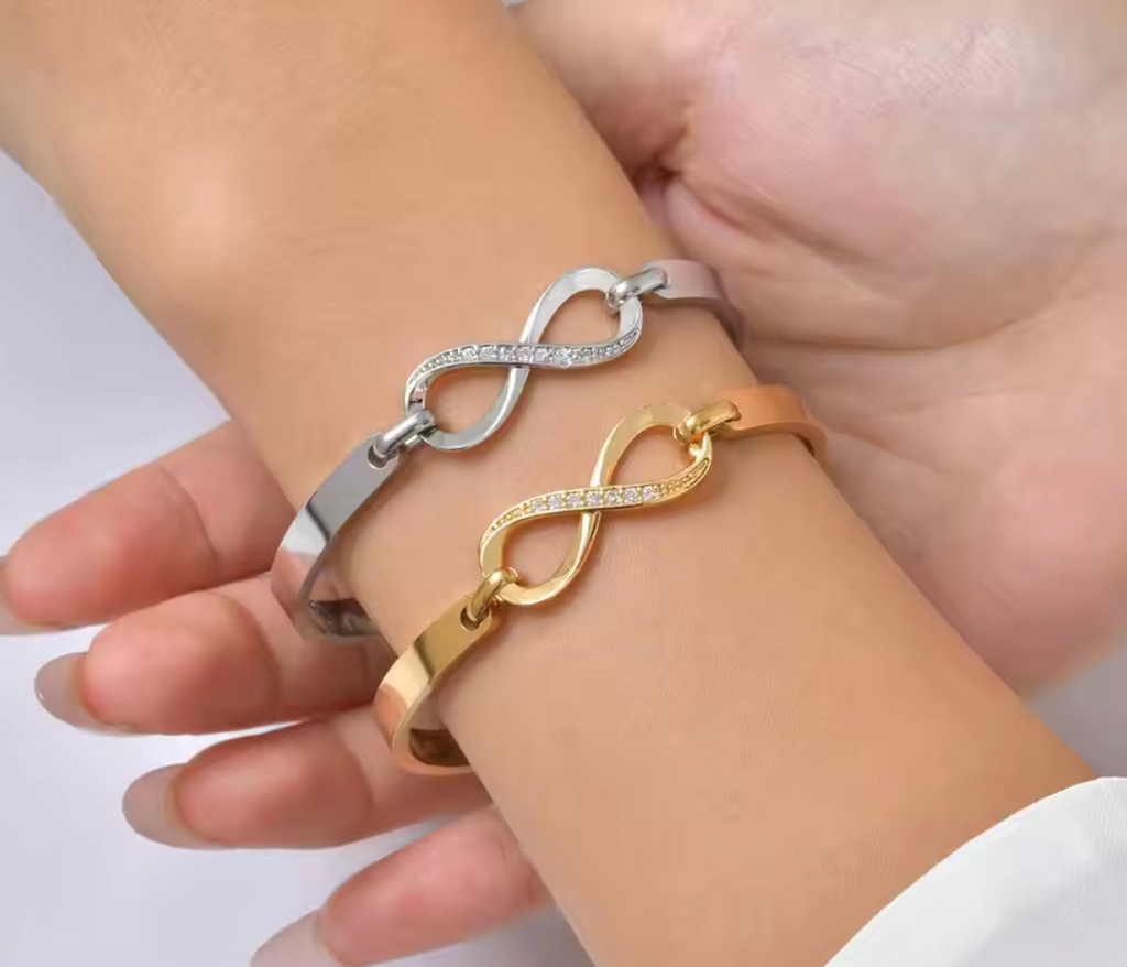 Zircon Infinity Love Stainless Steel Bracelet