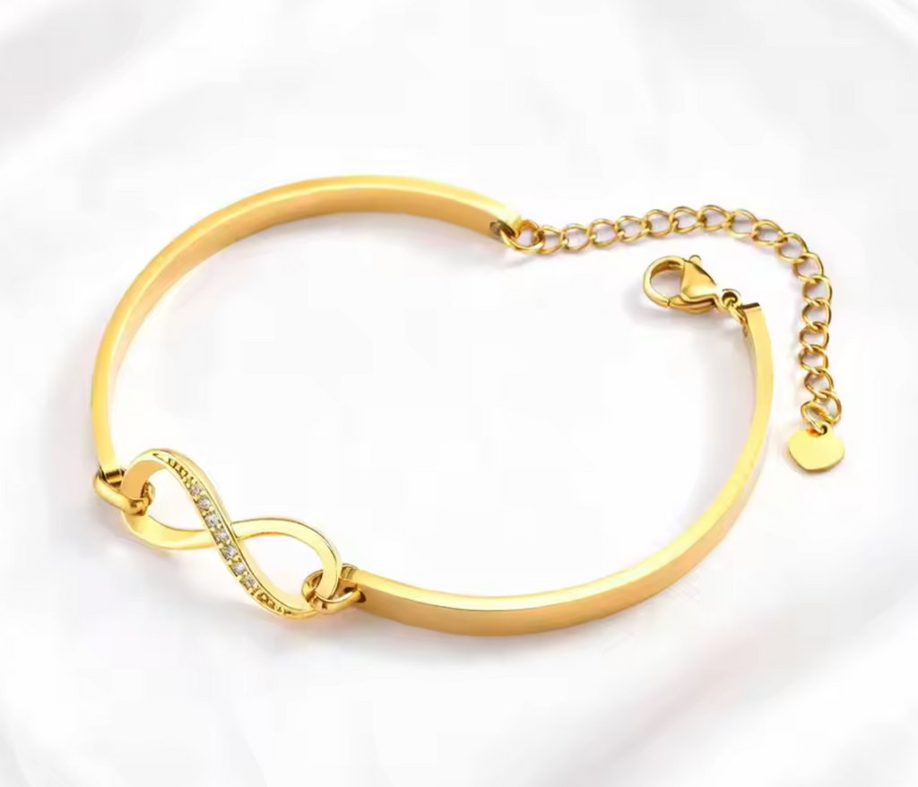 Zircon Infinity Love Stainless Steel Bracelet