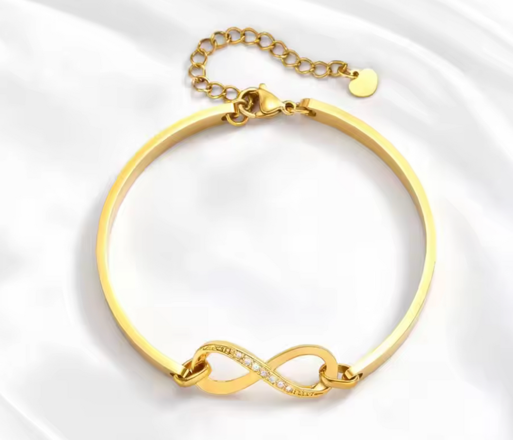 Zircon Infinity Love Stainless Steel Bracelet