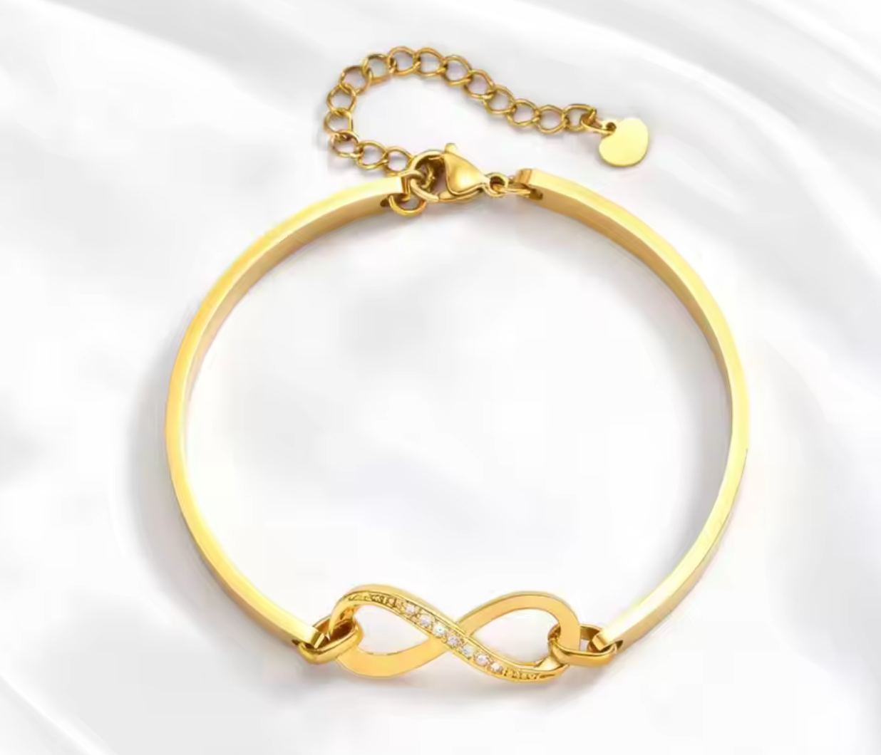 Zircon Infinity Love Stainless Steel Bracelet