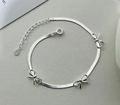 925 Sterling Silver Bow Snake Chain Bracelet