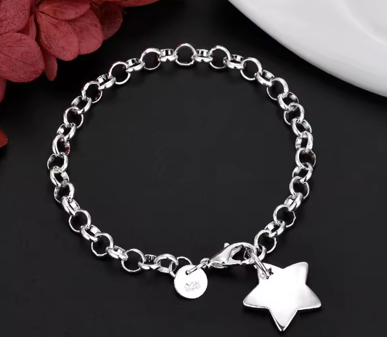 925 Sterling Silver Star Charm Bracelet
